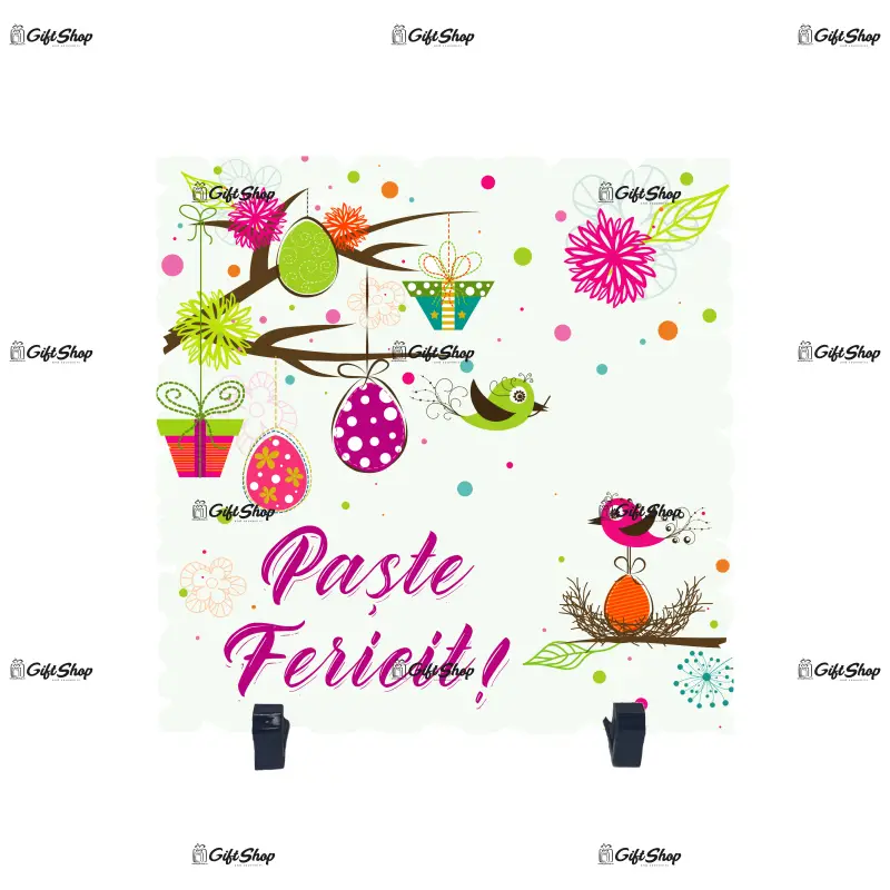 Paste fericit, placheta cu mesaj, model a